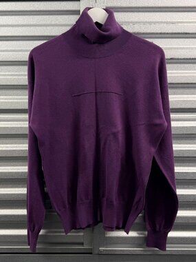 Maison Martin Margiela MM6 Purple Cotton Blend Turtleneck Sweater M